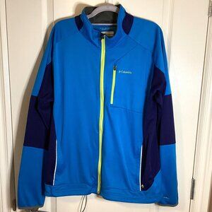 Columbia Omni-Shield Men's Sports Activewear Soft Shell Blue Jacket Size XL